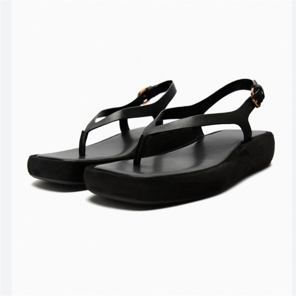 Zara thong platform sandals, never worn